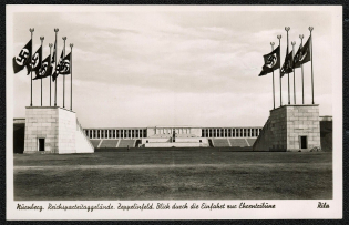 1939 Reich party rally of the NSDAP in Nuremberg. The view through the entrance to the Platform of Honor