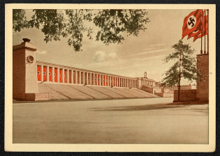 1939 Reich party rally of the NSDAP in Nuremberg. Zeppelinfeld - General View of the Platform of Honor