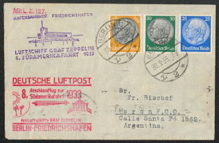 1933 Zeppelin cover to South america Berlin - Moron