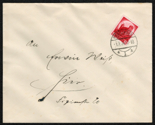 1934 Reutlingen, Baden-Wurttemberg franked with Scott 443 posted on the First Day of Issue