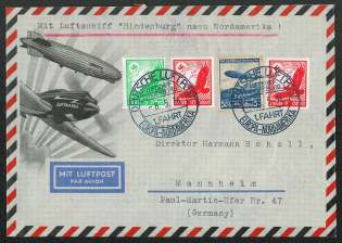 1936 Zeppelin Hindenburg cover to North America