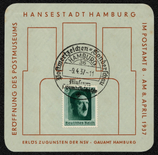 1937 Miniature souvenir sheet sold at the Hamburg Postage Stamp Collectors Show