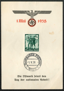 1938 Souvenir Sheet issued for the Day of National Labor, franked with Scott 485