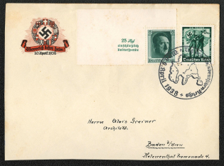 1938 Publicity cover exhorting Austria to return home franked with Scott В 102a and 485
