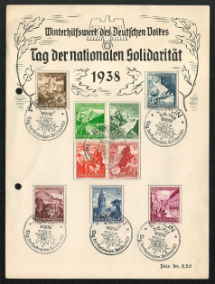 1938 Souvenir Sheet 38/25 franked with the Winter Relief Fund set of November 1938