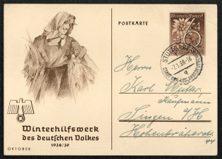 1939 Special cards for the 1938/39 Winter Relief Fund Michel P 274/01