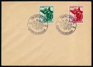 1944 Cover franked with Scott Nos. B278-9 the last day of the two week long Tyrolean Shooting Competition The special cancel depicts the Tyrolean eagle