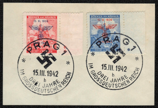 1942 Bohemia and Moravia German Protectorate First Day Sheetlet