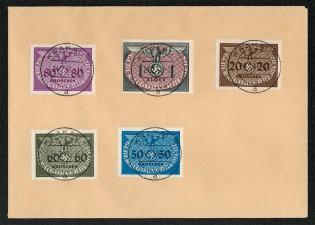 1940 General Government Impromptu souvenir card with the 20, 50, 60, 80 Gr. and 1 Zl.