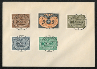 1941 General Government Impromptu souvenir card with the 6, 8, 10, 48 Gr. and 5 Zl