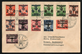 1941 General Government franked with multiple values addressed to an SS colonel at Buchenwald Concentration Camp (3)
