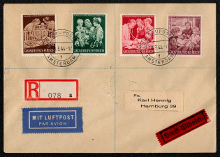 1944 cover franked with Scott Nos. B253-256 posted in Amsterdam on 20 March