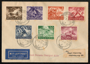 1945 German Official Mail Adria cover to Hamburg franked with Army Day and Hero Memorial Day