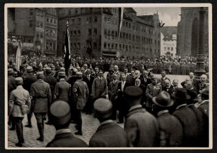 1933 Adolf Hitler and Field Marshal Erich Ludendorff reviewing the Sturmabteilung NSDAP, Propaganda Card