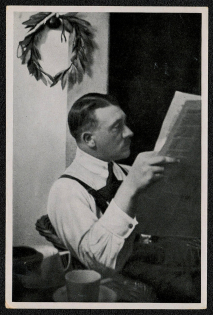 1933 Accepting the 1924 imprisonment in Fortress Landsberg. Cigarette card