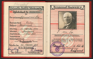 1941 NSDAP Membership Card, Germany Third Reich