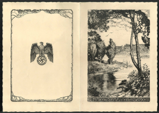 1941 Telegram Landscape and Reich Eagle