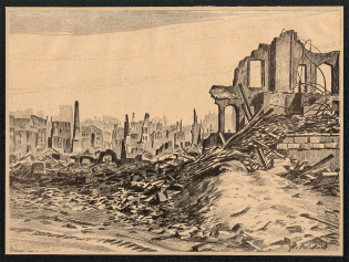 1945 Nuremberg in Ruins View of Old Nuremberg, Poster