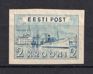 1938 2Kr Estonia (PROBE, Proof, Stamp by Sc. 138, Imperforated, MNH)