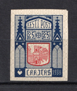 1938 25S+25S Estonia (PROBE, Proof, Stamp by Sc. B38, Imperforated, MNH)