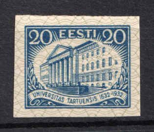 1932 20S Estonia (PROBE, Proof, Stamp by Sc. 111, Imperforated, MNH)