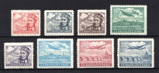 1946-47 Czechoslovakia Airmail (Full Set, CV $10, MNH/MLH)