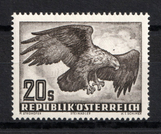 1952 Austria Airmail (Grey Paper, Full Set, CV $10, MNH)