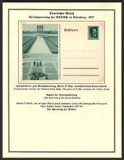 1937 Reich party rally of the NSDAP in Nuremberg. 8 mint postcard