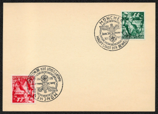1938 Unofficial souvenir card franked with Scott Nos. B117 and B118, postmarked 30 January in Munich