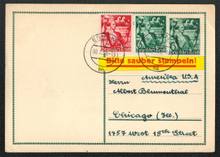 1938 Michel P 267 additionally franked with Scott B117-118. Posted in Essen to the United States