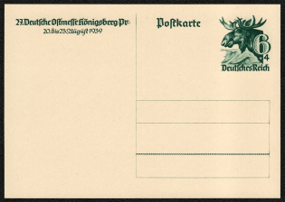1939 Postcard (Michel P 280) issued for the 27th Annual German Eastfair held in Konigsberg