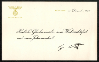 1940 Greetings card with facsimile signature sent to persons of importance