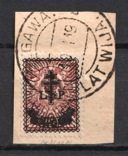 1919 40k on 5k Russia West Army, Russia Civil War (JELGAVA LATVIA Postmark)