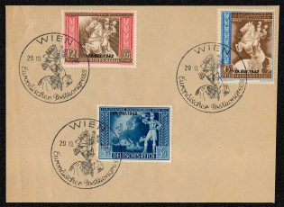 1942 Scott No. B212-214 cancelled to order on piece dated 20 October