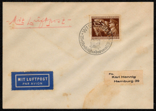 1944 Scott B252 on cover posted 26 June in Wiesbaden
