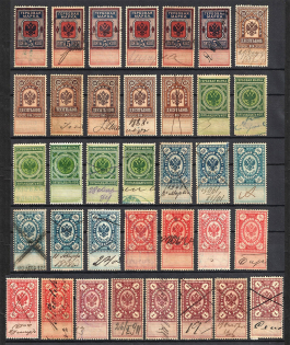 1887 Stamps Duty, Revenue, Russia Collection (Full Sets, Canceled)