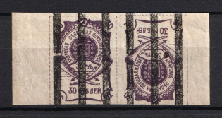 1920 30R Blagoveshchensk Amur, Russia Civil War (Annulated, Tete-beche, CV $180)