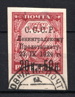 1924 For the Leningrad Proletariat, Soviet Union USSR (COTTON Paper, CV $35, Canceled)
