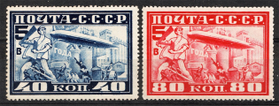 1930 Airship `Grov Zeppelin` in Moscow (Spot on `Ч`, CV $300, Full Set, MNH)