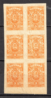 1919 Russia Denikin Army Civil War 5 Kop (Print Error, `Accordion` MNH)