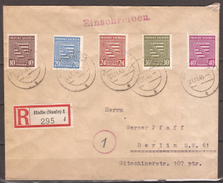 1945 Soviet occupation registerd cover to Berlin