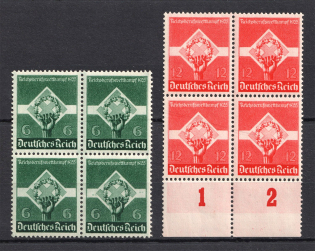 1935 Third Reich, Germany (Control Numbers, Blocks of Four, Full Set, CV $130, MNH)