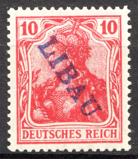 1919 Liepaja Libau Latvia Germany Occupation 10 Pf (CV $180)