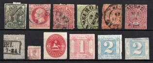 1851-66 German States (Group of Stamps, Canceled/MH)
