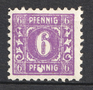 1945-46 6pf Soviet Russian Zone of Occupation, Germany (White Spot, Print Error, Mi. I, MNH)