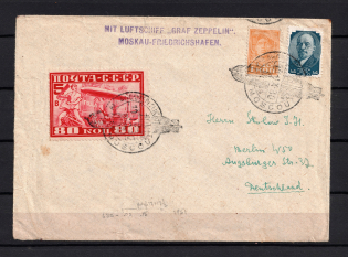 1930 Airship Graf Zeppelin Flight Moscow to Friedrichshafen Cover