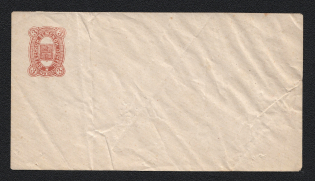 1889 Oster Zemstvo 3k Postal Stationery Cover, Mint (Schmidt #1A?, Watermark /// lines 30° degrees, NOT RECORDED, Rare)