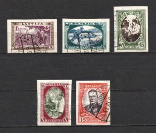 1932 Latvia (Imperforated, Full Set, Canceled, CV $40)