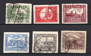 1928 Latvia (Imperforated, Full Set, Canceled, CV $20)