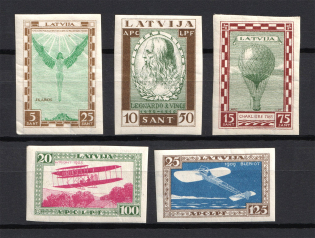 1932 Latvia Airmail (Imperforated, Full Set, CV $150, MNH/MH)